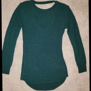 Dark green open back sweater
